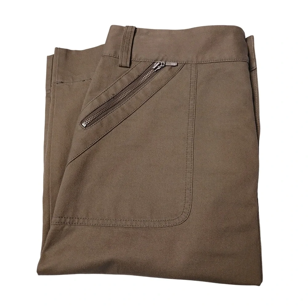 Banana Republic Women 8 Olive Brown Cotton Twill Utility Pencil Skirt Zip Pocket